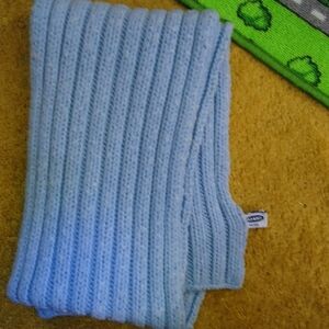Old Navy Ribbed Knitted Sky Blue Ribbed Scarf